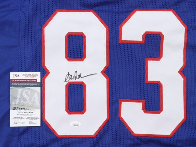 ANDRE REED SIGNED AUTOGRAPHED BUFFALO BILLS CUSTOM STAT JERSEY JSA COA