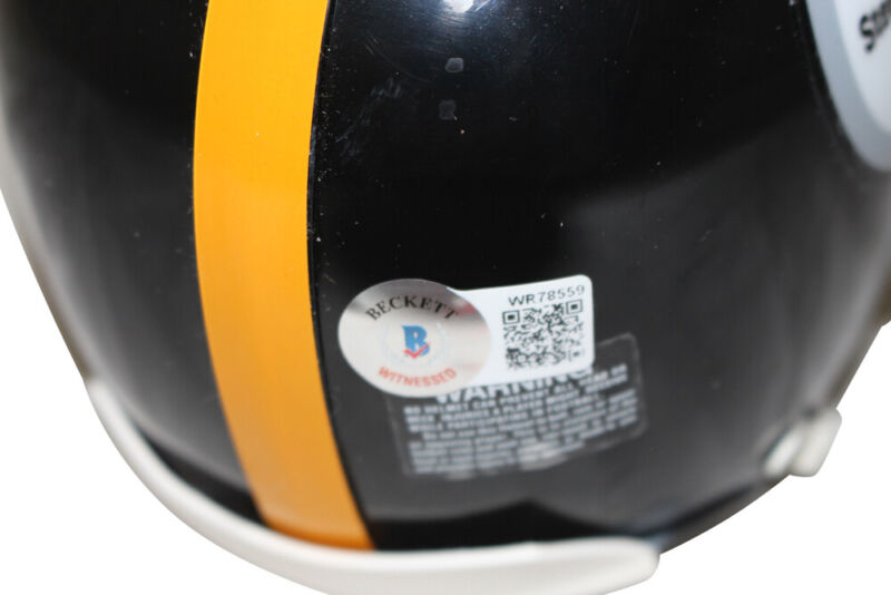 Joe Greene Signed Pittsburgh Steelers 1963-76 VSR4 Mini Helmet Beckett 35567