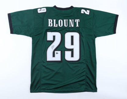 LEGARRETTE BLOUNT SIGNED AUTOGRAPHED PHILLY EAGLES CUSTOM JERSEY BECKETT COA