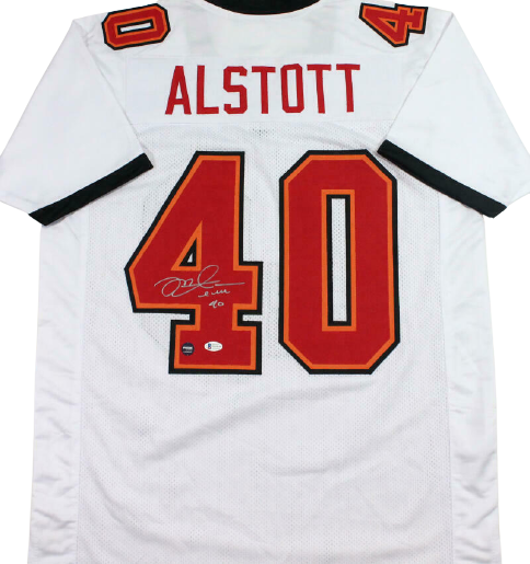 Mike Alstott Tampa Bay Buccaneers Signed White Pro Style Jersey (BAS COA)