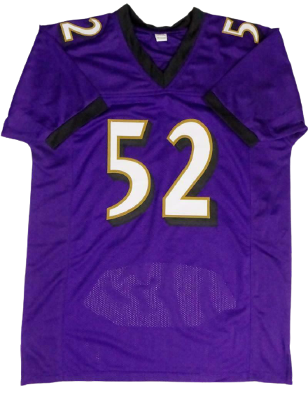 Ray Lewis Baltimore Ravens Signed Purple Pro Style STAT Jersey (JSA COA)