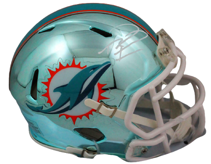 Tua Tagovailoa Miami Dolphins Signed Miami Dolphins Chrome Speed Mini Helmet (FAN COA)