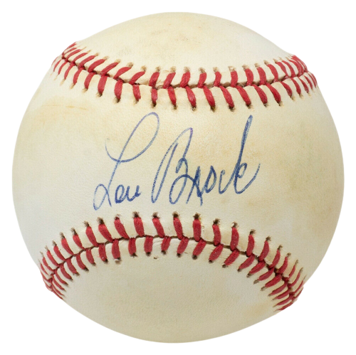 Lou Brock St. Louis Cardinals Signed National League Baseball AA21618 (BAS COA)