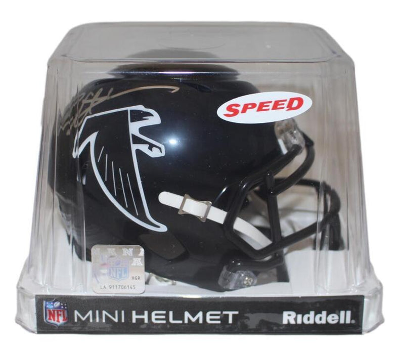 Deion Sanders Signed Atlanta Falcons 90-02 Speed Mini Helmet Beckett 39622