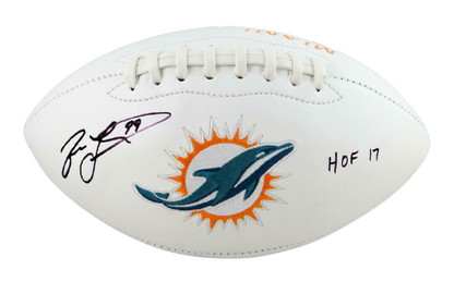 Jason Taylor Miami Dolphins Signed Miami Dolphins Logo Football with HOF (JSA COA)