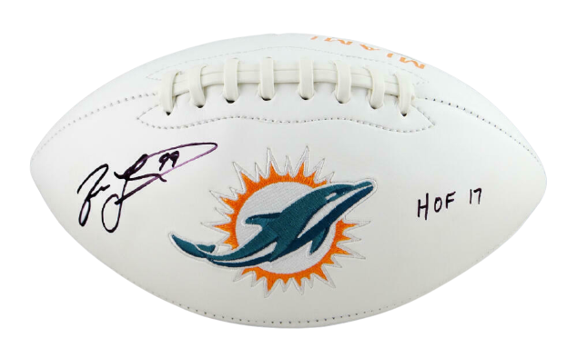 Jason Taylor Miami Dolphins Signed Miami Dolphins Logo Football with HOF (JSA COA)