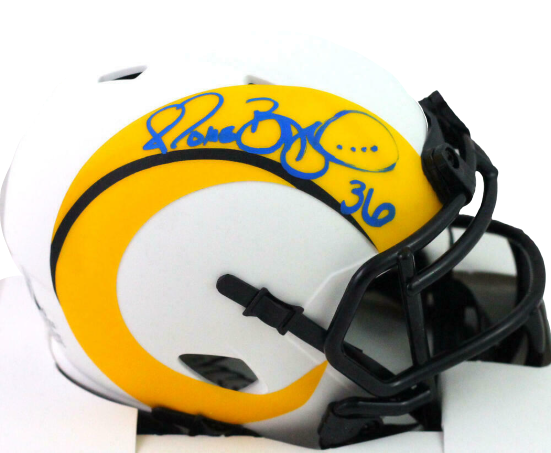 Jerome Bettis Los Angeles Rams Lunar Speed Mini Helmet BAS COA (St. Louis)
