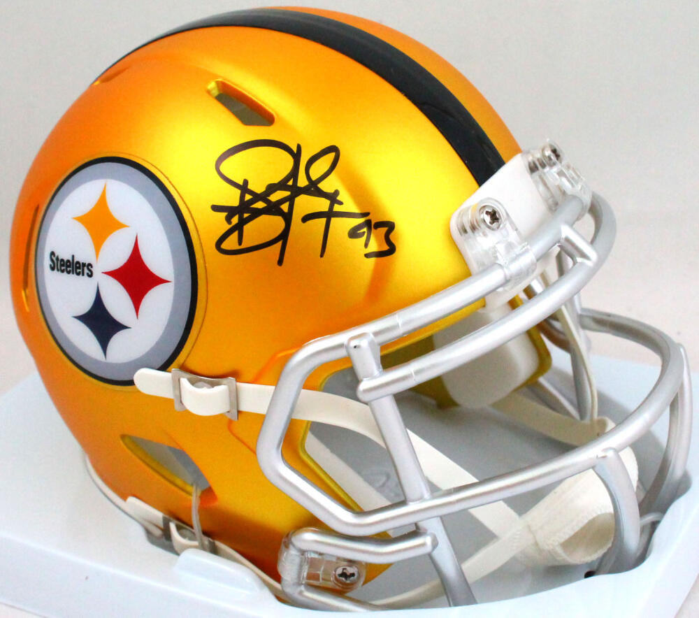 Troy Polamalu Pittsburgh Steelers Signed Steelers Blaze Speed Mini Helmet (BAS COA)
