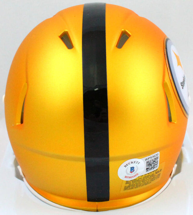 Troy Polamalu Pittsburgh Steelers Signed Steelers Blaze Speed Mini Helmet (BAS COA)