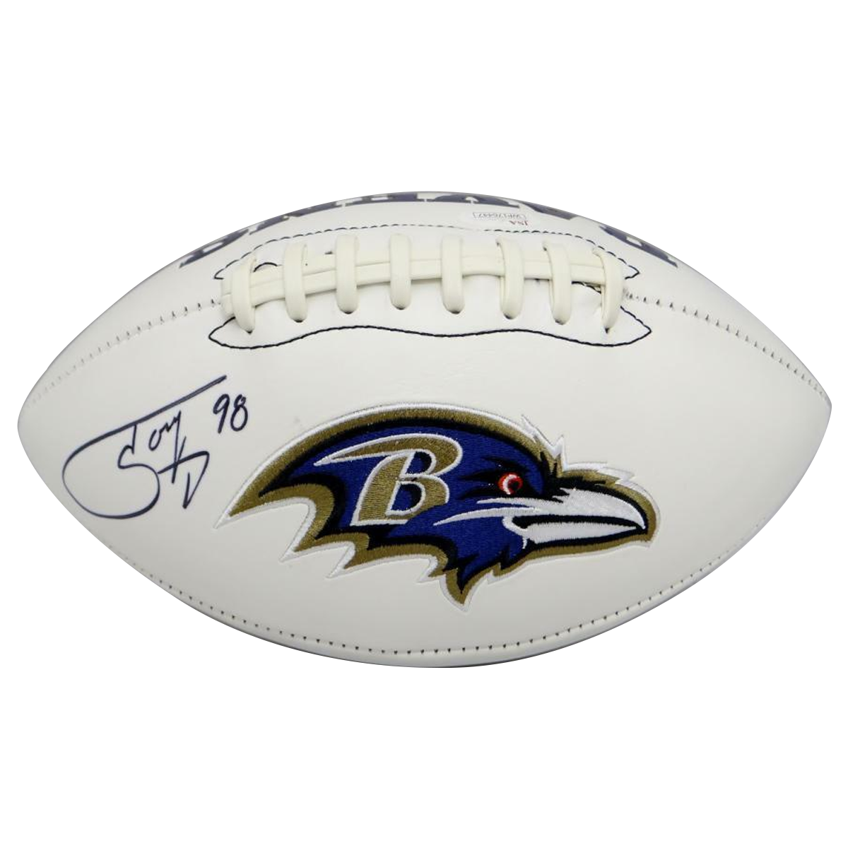 Tony Siragusa Baltimore Ravens Signed Logo Football (JSA COA)