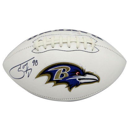 Tony Siragusa Baltimore Ravens Signed Logo Football (JSA COA)