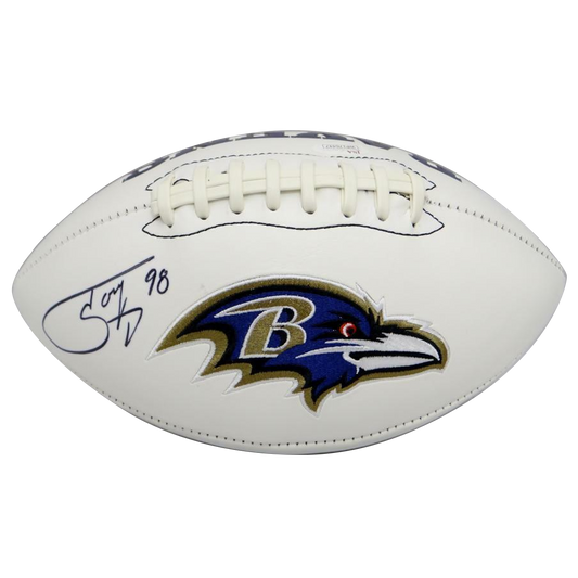 Tony Siragusa Baltimore Ravens Signed Logo Football (JSA COA)