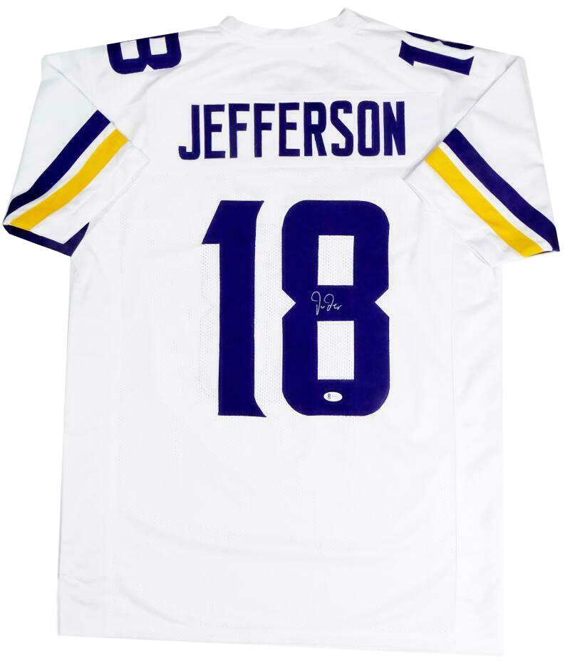 Justin Jefferson Minnesota Vikings Autographed White Pro Style Jersey - (BAS COA)