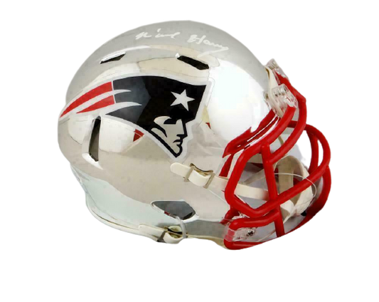 N'Keal Harry New England Patriots Signed New England Patriots Chrome Mini Helmet (BAS COA)