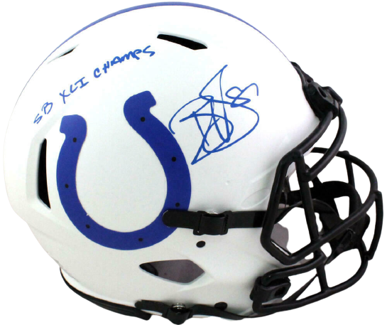 Reggie Wayne Indianapolis Colts Signed F/S Lunar Speed Authentic Helmet W/SB Champs BAS COA (Baltimore)