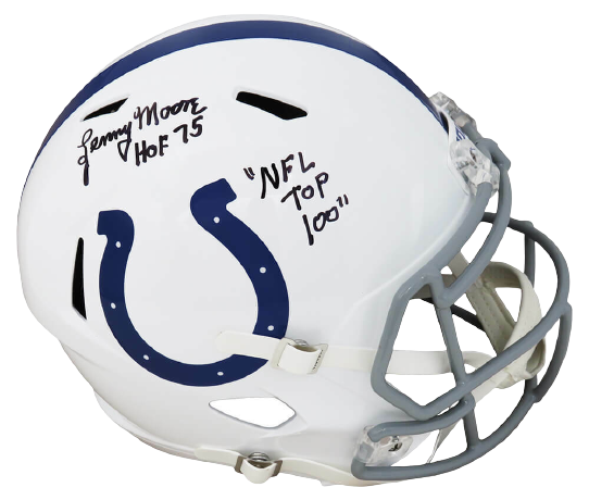 Lenny Moore Indianapolis Colts Riddell F/S Speed Rep Helmet w/HOF & Top 100 SCHWARTZ (Baltimore)