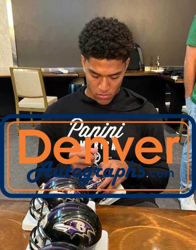 Kyle Hamilton Autographed/Signed Baltimore Ravens Mini Helmet Beckett 38673