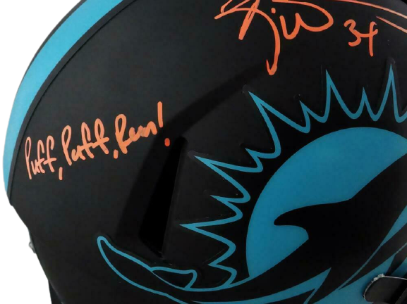 Ricky Williams Miami Dolphins Signed Miami Dolphins Full-sized Eclipse Helmet with SWED (JSA COA)