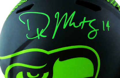 DK Metcalf Seattle Seahawks Signed Seattle Seahawks Full-sized Eclipse Helmet with 14 (BAS COA)