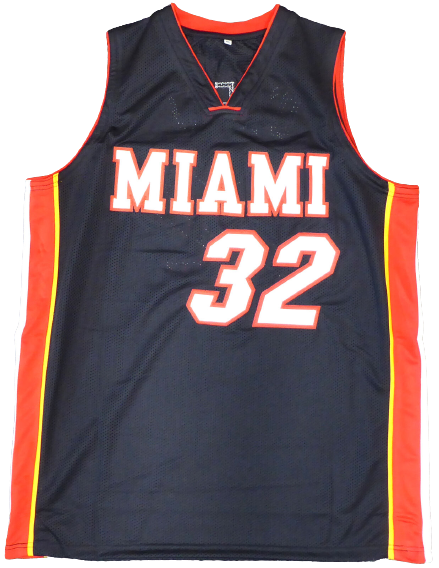 Shaquille O'Neal Miami Heat Signed Black Jersey On 2 191016 (BAS COA)