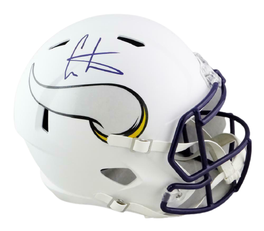 Cris Carter Minnesota Vikings Signed F/S Flat White Speed Helmet-(BAS COA)