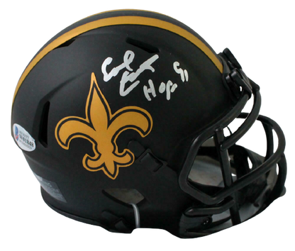 Earl Campbell New Orleans Saints Signed NO Saints Eclipse Speed Mini Helmet with HOF (BAS COA)