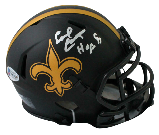 Earl Campbell New Orleans Saints Signed NO Saints Eclipse Speed Mini Helmet with HOF (BAS COA)