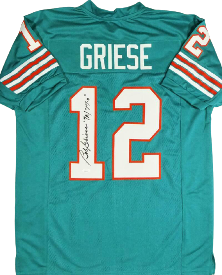 Autographed/Signed Bob Griese Miami White Football Jersey JSA COA