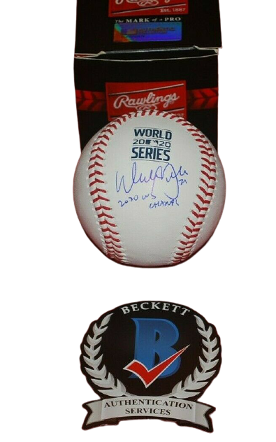 Walker Buehler Los Angeles Dodgers Signed MLB Baseball 2020 Champs BAS COA (Brooklyn)