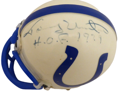 Johnny Unitas Baltimore Colts Mini Helmet "HOF 1979" Light BAS COA (Indianapolis)