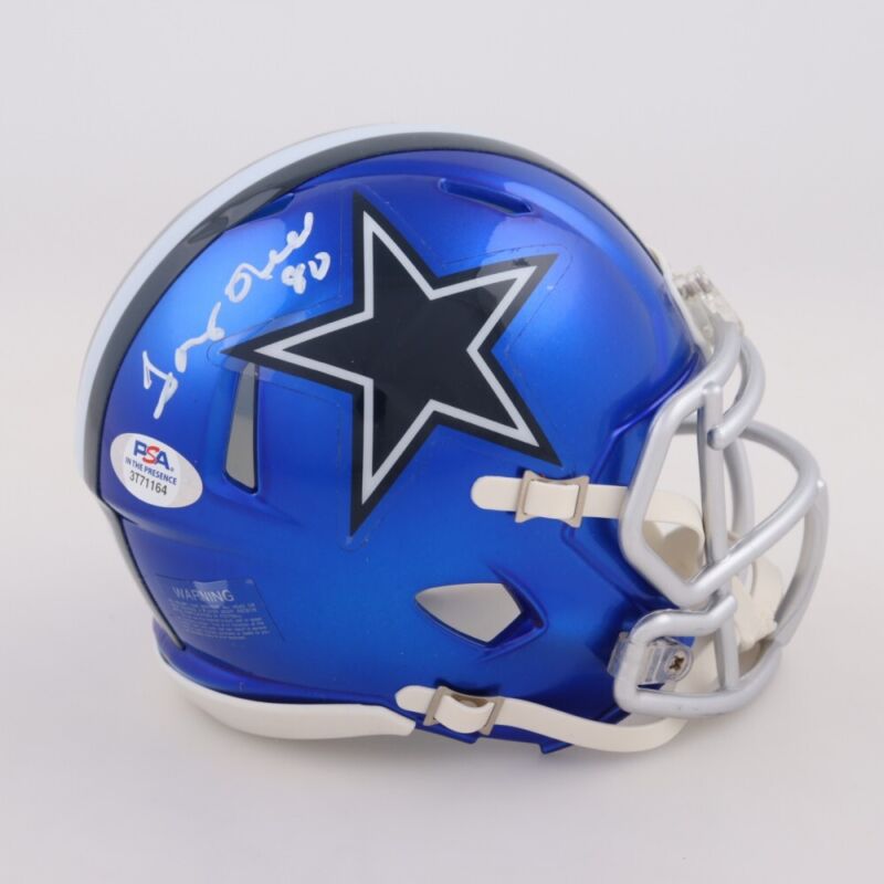 TONY HILL SIGNED AUTOGRAPHED DALLAS COWBOYS FLASH MINI HELMET PSA COA
