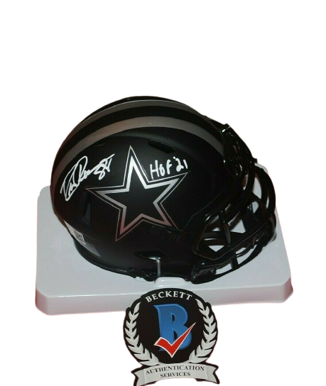 DREW PEARSON Dallas Cowboys signed Eclipse Mini Helmet HOF 21 (BAS COA)