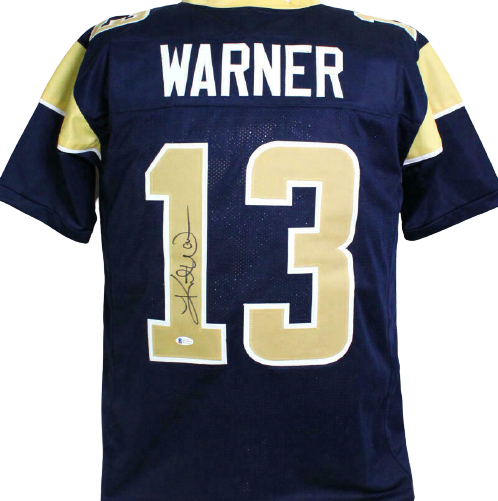 Kurt Warner Los Angeles Rams Signed Blue/Gold Pro Style Jersey *1 BAS COA (St. Louis)