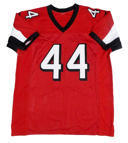 Vic Beasley Jr Autographed Red Pro Style Jersey (JSA COA)