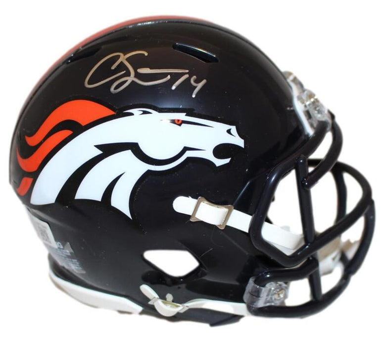 Courtland Sutton Autographed Denver Broncos Speed Mini Helmet Beckett 38531