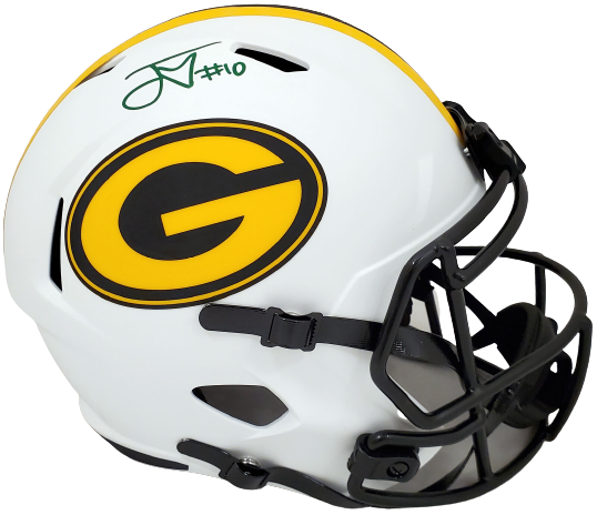 JORDAN LOVE GREEN BAY PACKERS AUTOGRAPHED LUNAR ECLIPSE FULL SIZE SPEED HELMET BECKETT QR 193770 (BAS COA)