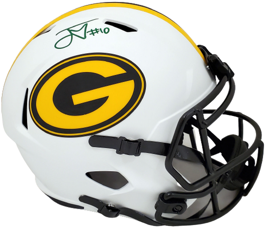 JORDAN LOVE GREEN BAY PACKERS AUTOGRAPHED LUNAR ECLIPSE FULL SIZE SPEED HELMET BECKETT QR 193770 (BAS COA)