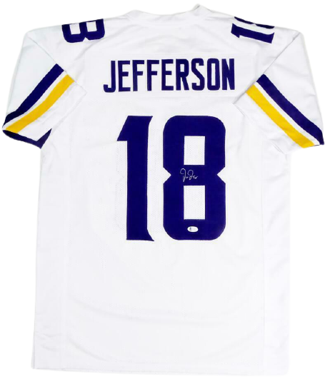 Justin Jefferson Minnesota Vikings Autographed White Pro Style Jersey - (BAS COA)
