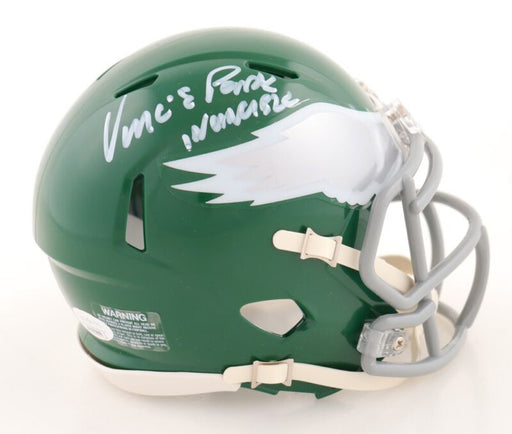 Philadelphia Eagles CUSTOM Matte Black - Metallic Silver Mini Football  Helmet