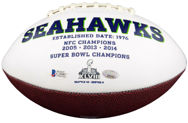 Cortez Kennedy Seattle Seahawks Signed Seahawks White Logo Football 110684 (BAS COA)