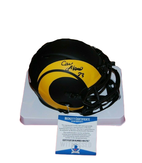 Cam Akers Los Angeles Rams Signed Eclipse Mini Helmet 2 BAS COA (St. Louis)