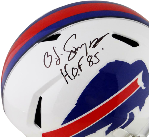 OJ Simpson Buffalo Bills Signed Bills Full-sized Speed Helmet with HOF (JSA COA)