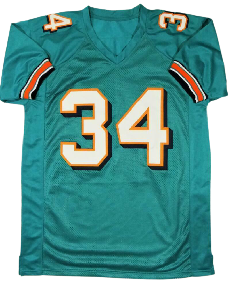 Ricky Williams Miami Dolphins Signed Teal Pro Style Jersey w/Smoke Weed Insc (JSA COA)