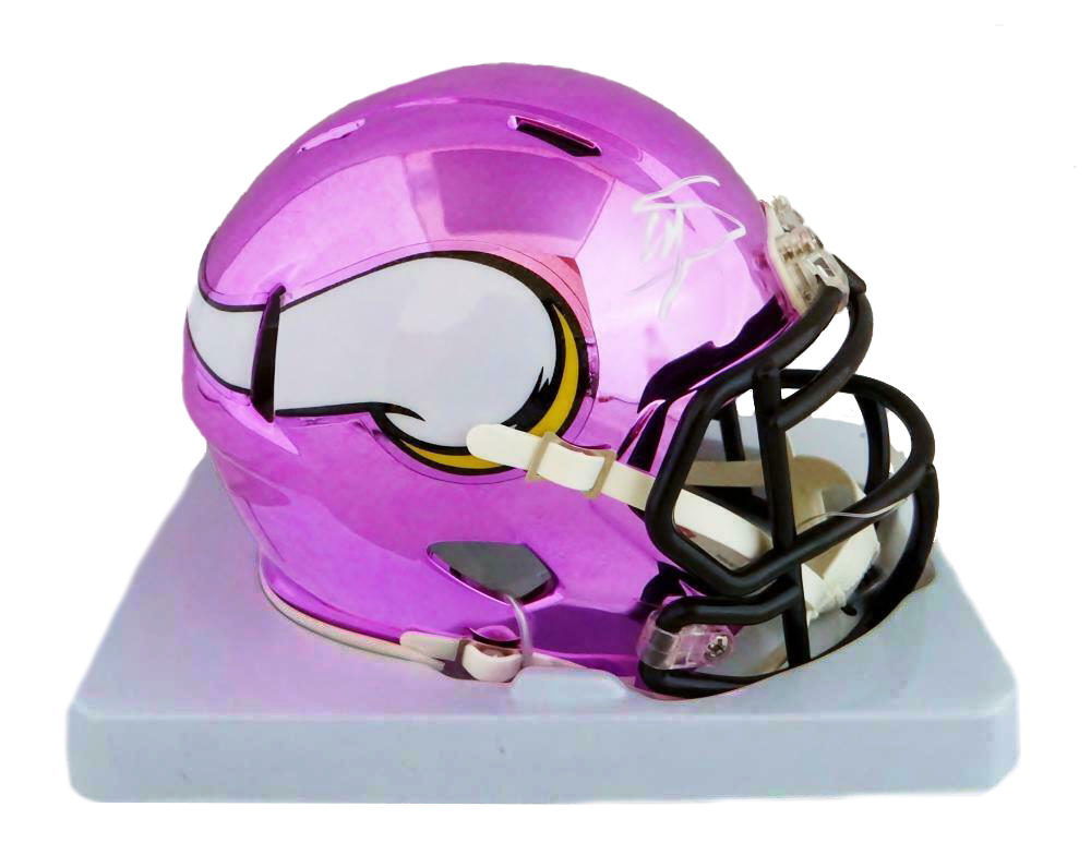 Stefon Diggs Minnesota Vikings Autographed Chrome Mini Helmet (JSA COA)