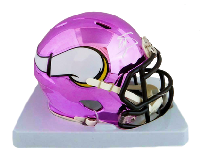 Stefon Diggs Minnesota Vikings Autographed Chrome Mini Helmet (JSA COA)
