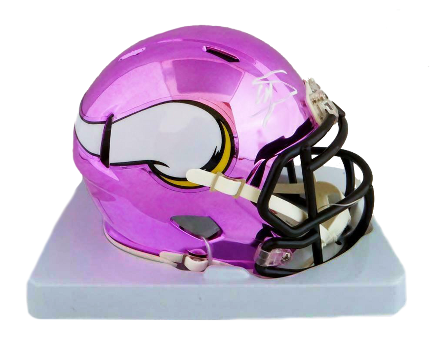 Stefon Diggs Minnesota Vikings Autographed Chrome Mini Helmet (JSA COA)