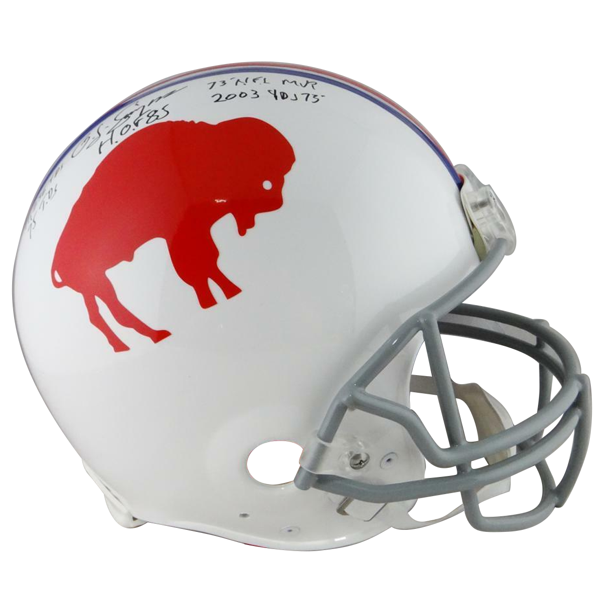 O.J. Simpson Buffalo Bills Signed F/S Authentic 65-73 TB Helmet W/ 5 Stats (JSA COA)