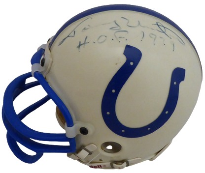 Johnny Unitas Baltimore Colts Signed Mini Helmet "HOF 1979" Light A34656 BAS COA (Indianapolis)