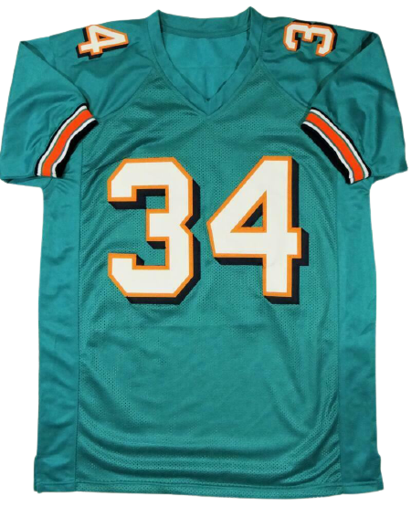 Ricky Williams Miami Dolphins Signed Teal Pro Style Jersey with Smoke Weed Insc (JSA COA)