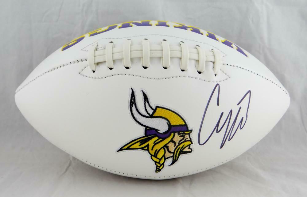 Case Keenum Autographed Minnesota Vikings Logo Football- (JSA COA